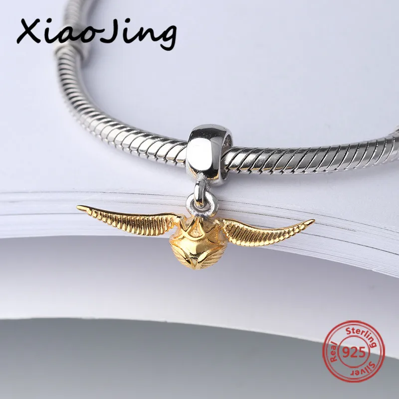 New design 925 Sterling Silver charms Golden Snitch Beads Fit original Pandora Bracelets Pendant diy Jewelry making 925 Gifts