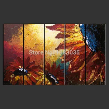 

Hand Painted Sunflower Decorations Oil Painting Wall Art 5 Piece Modern Abstract Canvas Picture Set