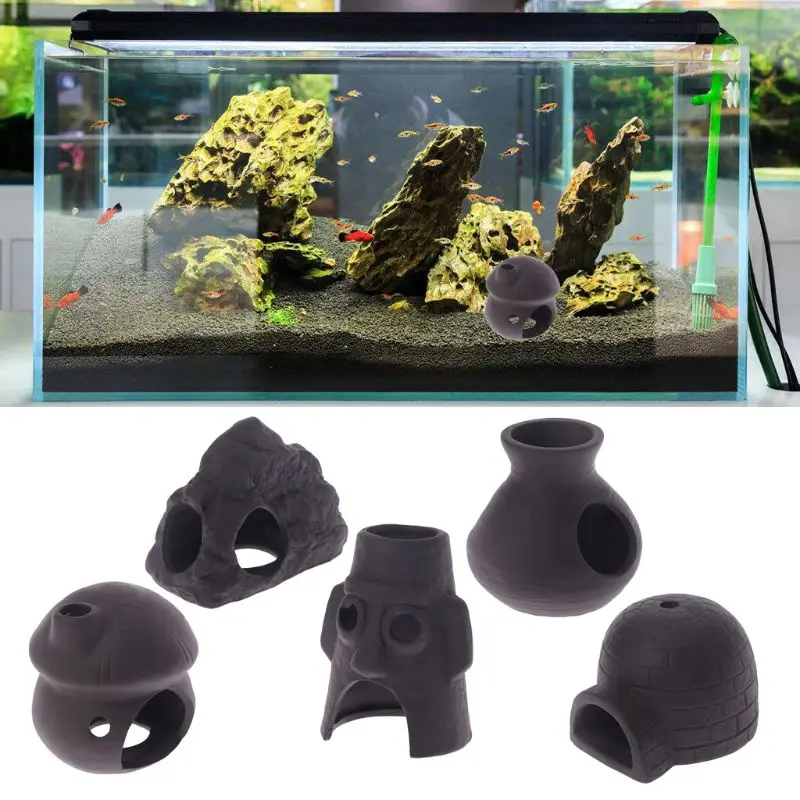 Aquarium Fish Tank Breeding Cave Shelter Hole Tube For Spawn Live Plant