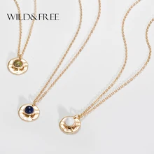 Дикое и свободное разноцветное каменное ожерелье с кулоном для женщин и девочек Boho круглое Очаровательное ожерелье s ювелирные изделия лучший друг подарки