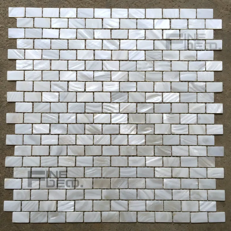 

pure white color brick pattern 100% natural freshwater shell mosaic tile for wall decoration
