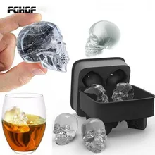 Горячая Распродажа; большие льда лоток для инструментов пудинга 3D череп силиконовые формы 4 полости DIY льдогенератор Хо Применение держать Применение Кухня аксессуары