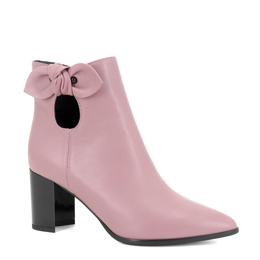 pink pointed toe ankle boots