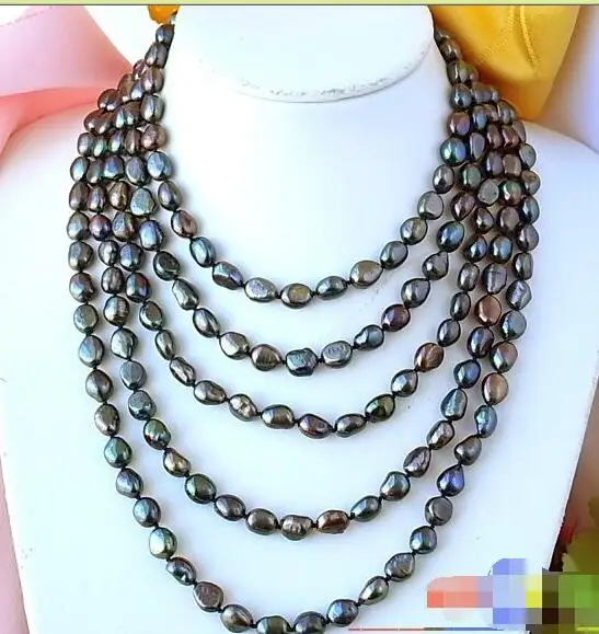 

Hot selling free shipping******* 100" 13MM BLACK BAROQUE FW CULTURED PEARL NECKLACE