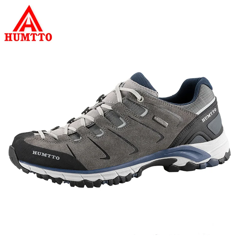 

HUMTTO Men's Outdoor Hiking Shoes Fur Leather Waterproof Sneakers Male Mountain Climbing Non-slip Hiking Shoes Plus Size EUR 48