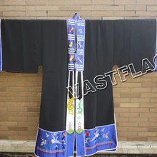 Унисекс Taoism cassock Taoist robeвышивка униформа для боевых единоборств priest gownsuit одежда черный