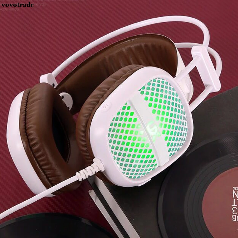 

Gaming Headphones 3.5mm USB Wired LED Light Stereo Headphone With Mic For PC computer and laptop earphones use 20