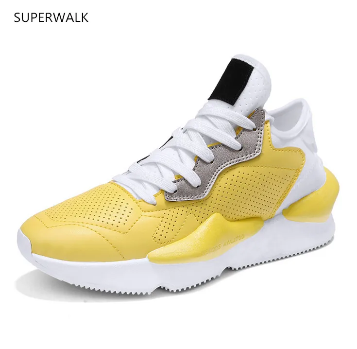 

European Station Show Shoes Black Samurai Black and White Casual Shoes Men's Leather Thick Bottom Red Daddy Shoes,Free shipping
