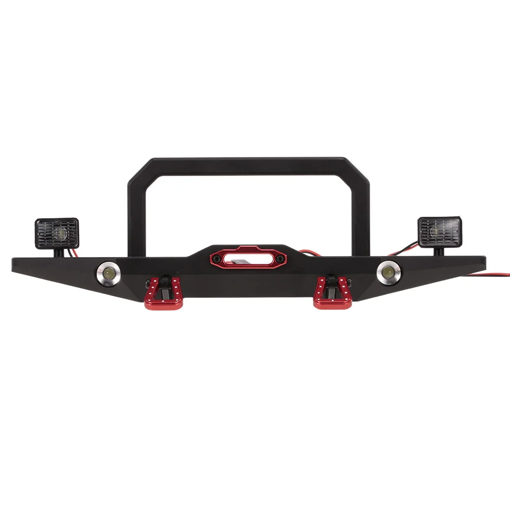 

RC Car Metal Front Bumper Bull Bar with LED Headlights Winch Mount Seat for TRAXXAS TRX-4 Off-road Rock Crawler Parts