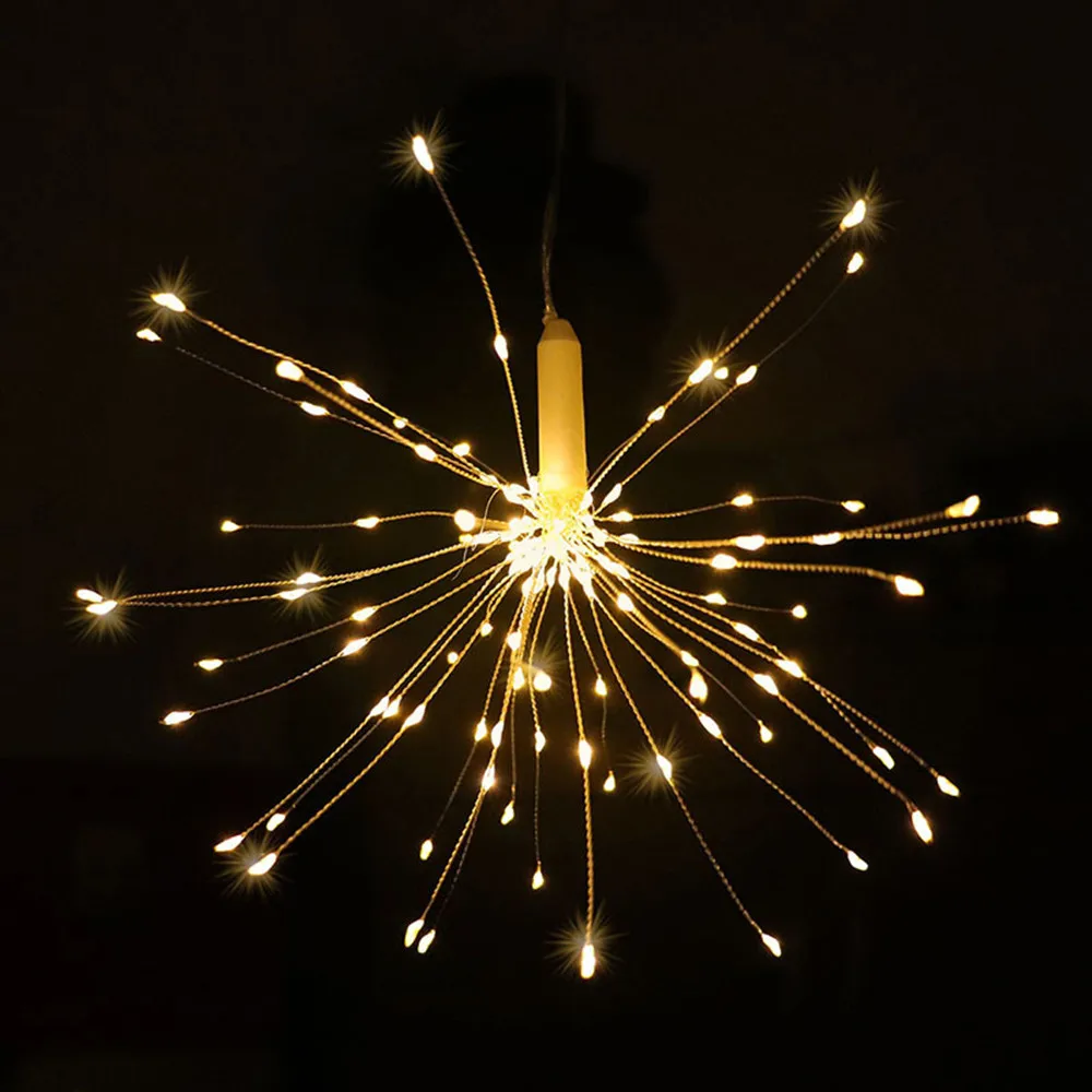 Firework Solar Power LED String Copper Wire Fairy Lights Xmas Party Decor Lamp