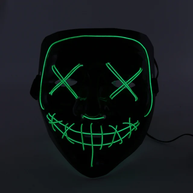 Motorcycle Face Mask LED Light Up Wire Masks Modified Protect LED