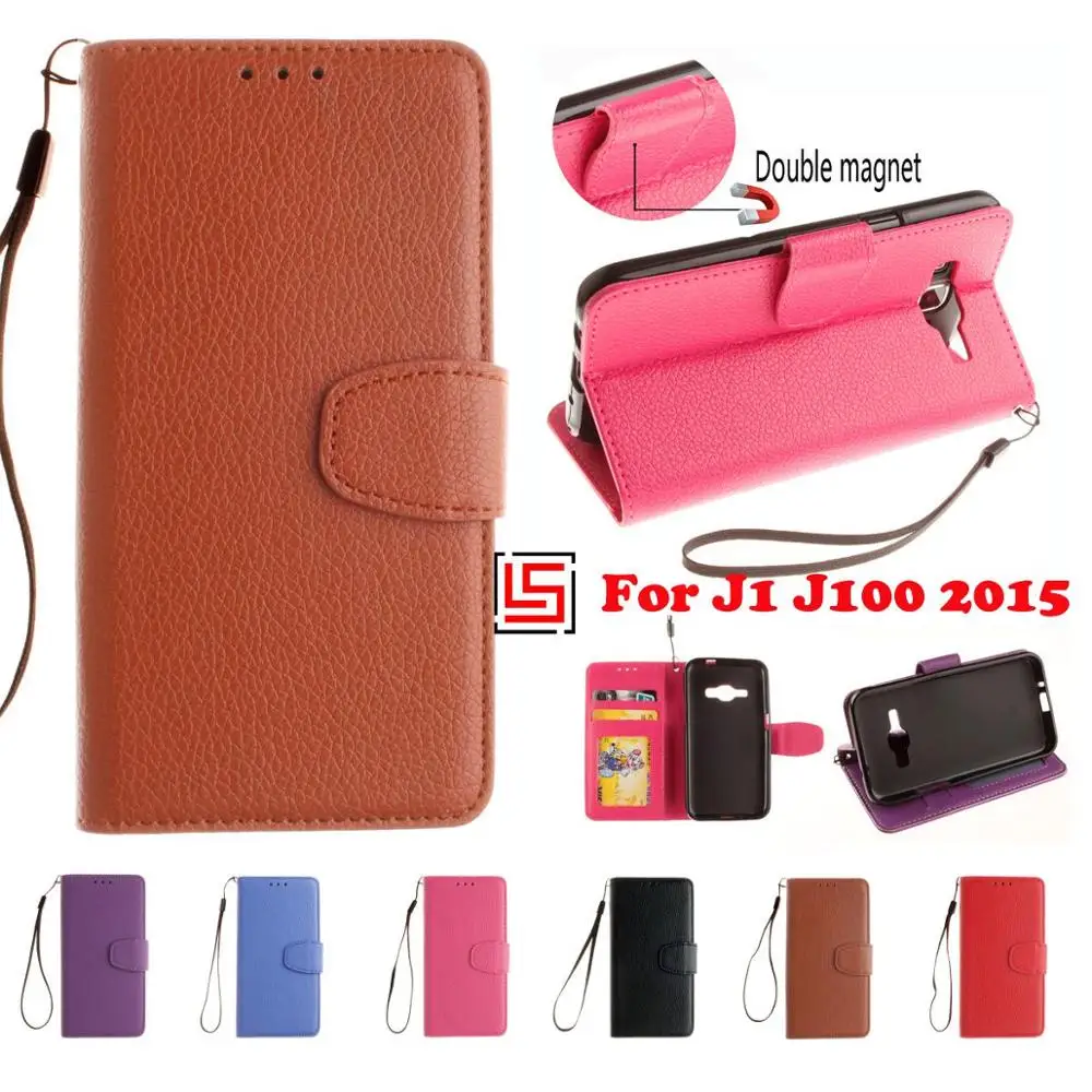 Cheap PU Leather Flip Book Filp Wallet Stand Phone Case Cover Cove For Samsung Sansung Samsu Galaxy Galaxi J1 2015 Brown Purple | Мобильные