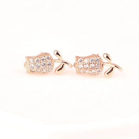 Золотые серьги гвоздики с фианитами для маленьких девочек|girls stud earings|stud earringsgold