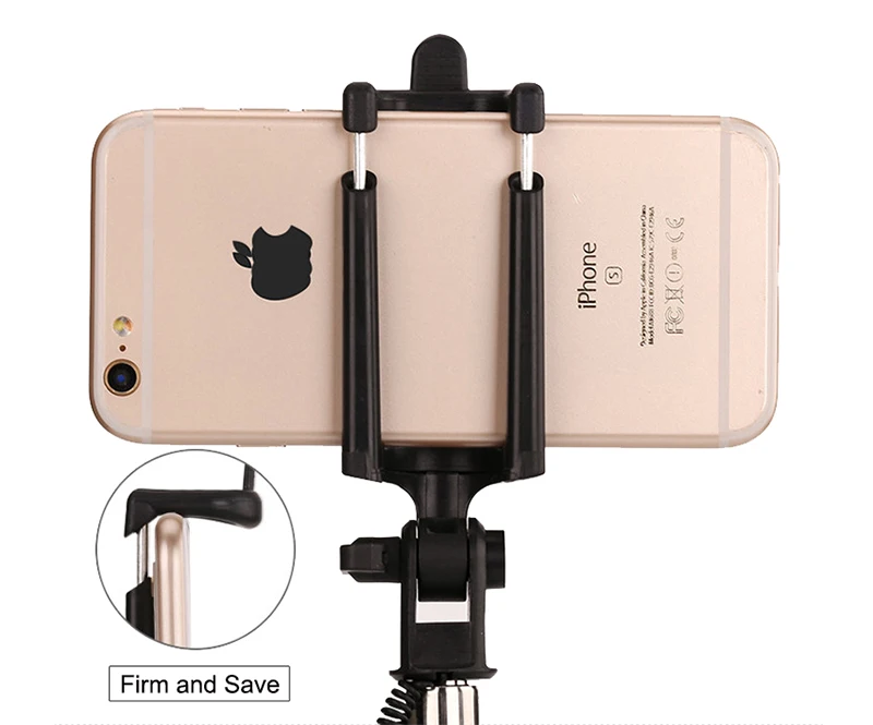 ManiFun Battery Free Selfie Stick Wired Extendable Monopod Cable Control Self-portrait for Android iPhone Samsung Xiaomi (6)