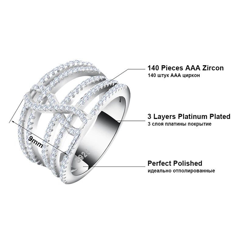 ORSA JEWELS Women Rings Infinity Shape Statement Female Party Finger Ring Wholesale Luxury Jewelry Gift OR83