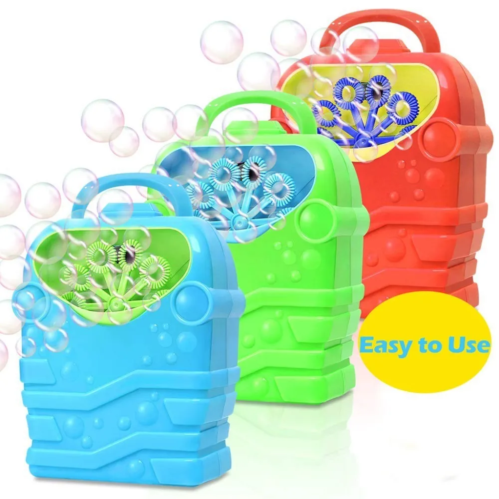 Пузырьковая машина для детей, прочная Автоматическая пузырьковая воздуходувка, уличная игрушка, красочная пузырьковая забавная Волшебная пузырьковая машина, автоматический производитель