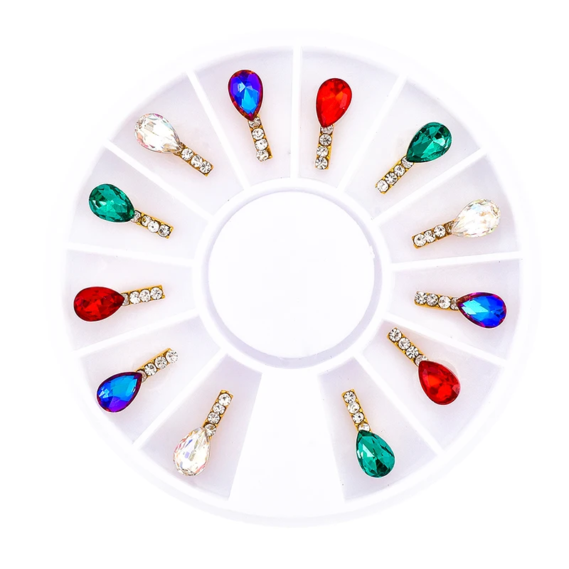 

Pandahall 3D Nail Art Rhinestones Studs Metal Decoration Stickers in Wheel Manicure Tools