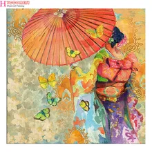 DIY фото на заказ, алмазная вышивка крестиком 5D полная мозаика Алмазная вышивка японское кимоно Женский домашний декор