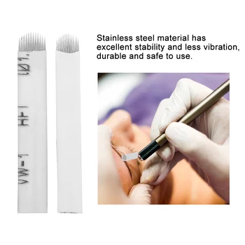 

10PCS U Shape Eyebrow Tattoo Manual Microblading Semi-Permanent Makeup Sterile Needle Pin Blade For 3D Manual Tattoo Pen