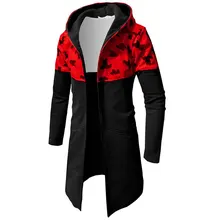 Новинка, Мужской плащ sobretudo, модный топ, пальто, верхняя одежда, длинная уличная одежда, длинный рукав, с капюшоном, мужская одежда