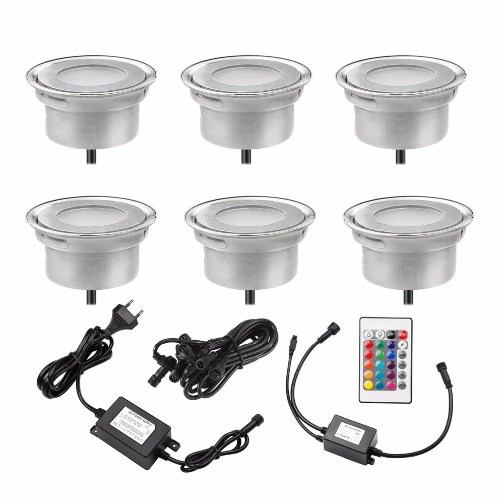 

Anti Corruption Stainless Steel Ultra Thick Yard Lamp Inground Recessed Landscape Lighting Led light for Garden 6pcs/set F104-6