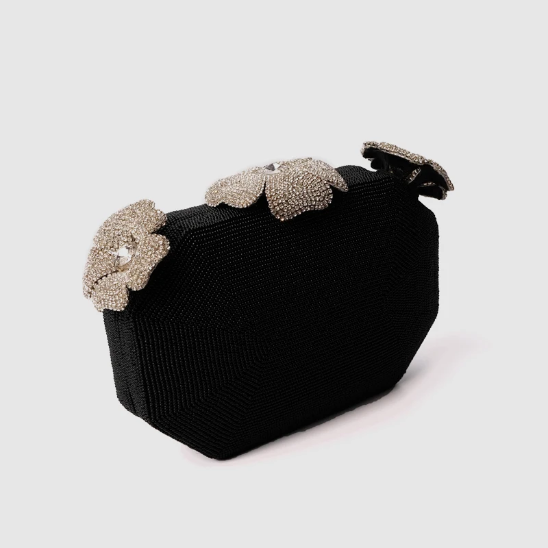 

Local Focal Evening bag three flower diamonds handmade cluthes