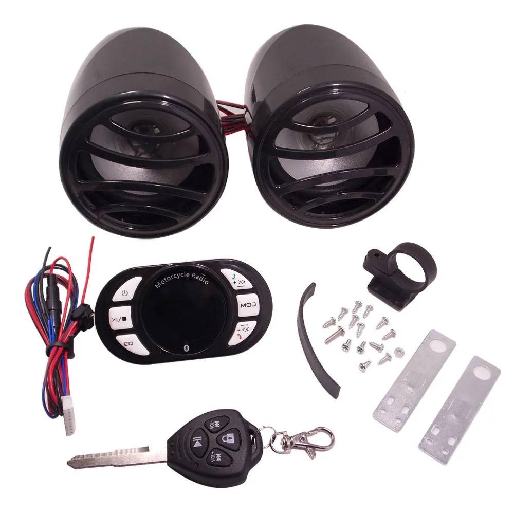 

Motorcycle Scooter Bluetooth MP3 Music Player Speaker Motor Audio Sound System Anti-theft Alarm USB FM Radio Stereo Phone Answer