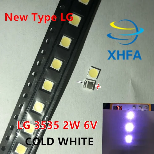

100pcs For LG Innotek LED New and Original LED 2W 6V 3535 Cool white LCD Backlight for TV Application