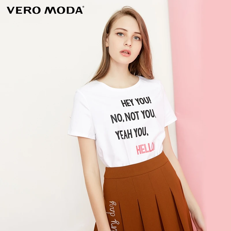 

Vero Moda Women's Letter Pattern Round Neckline Short-sleeved T-shirt|318101514