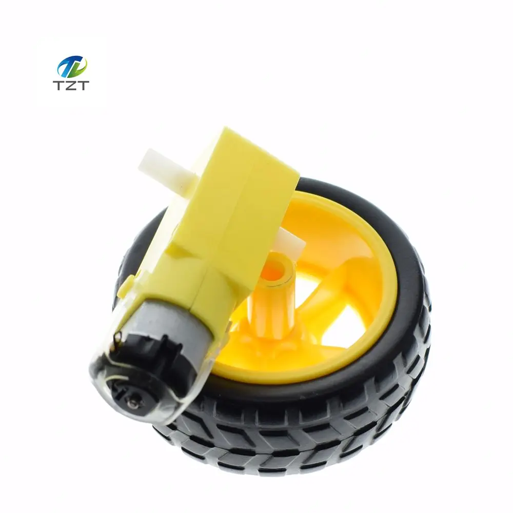 

1Lot/package Deceleration DC motor + supporting wheels , a / smart car chassis, motor / robot car wheels