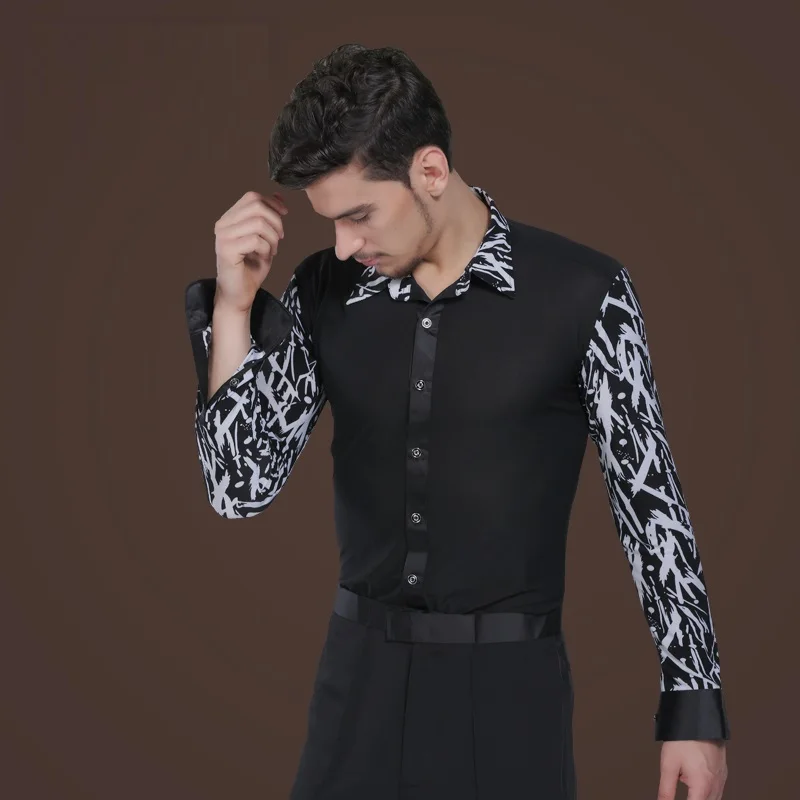 

New Arrival Men Dancing Jacket Adult Square Dance Ballroom Shirt Adult Modern Dance Latin Dance Clothing Coat B-5990