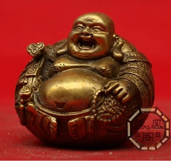 

B0602 418Copper maitreya decoration large buddha bag statue
