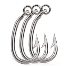 10 шт. 16/0#-10/0# одиночный рыболовный крючок из нержавеющей стали колючий тунец джиг крючки все соленые пресноводные рыболовные крючки серебряный цвет