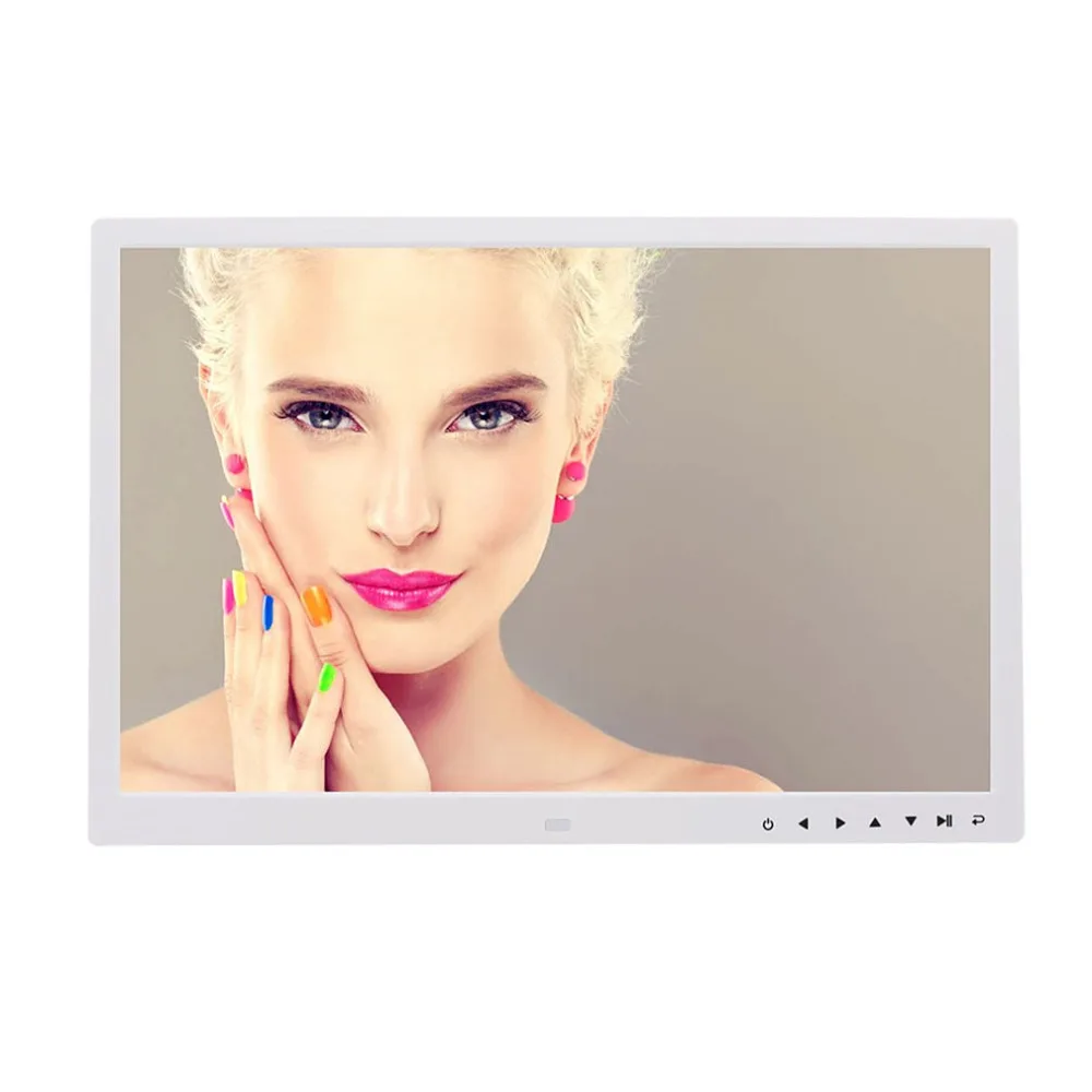 HD Digital Photo Frame Electronic Album EU/US Plug 17 Inch Front Touch Buttons Multi-language LED Screen Pictures Music Video