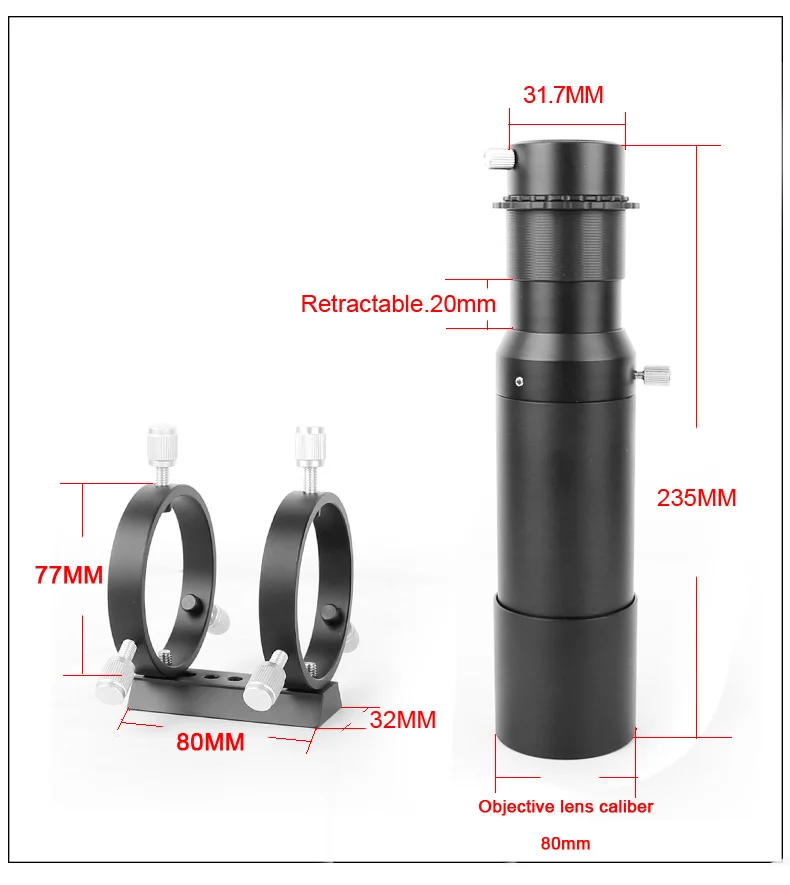 50 мм направляющий прицел полностью покрытый направляющий окуляр с кронштейном 1,2" двойной спиральный фокус для астрономического телескопа