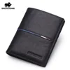 BISON DENIM Brand Genuine First Layer Leather Short Wallet Business Classic Purse Men's Wallet Cards Holder Casual Purse N4437-2 1