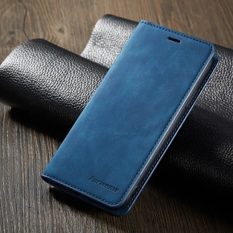 Кожаный флип-чехол на магните для iPhone 6 6s 7 8 plus X XS Max XR 11 Pro Max 5 5S SE кошелек обложка Книга чехол держатель для карт Телефон - Цвет: Blue