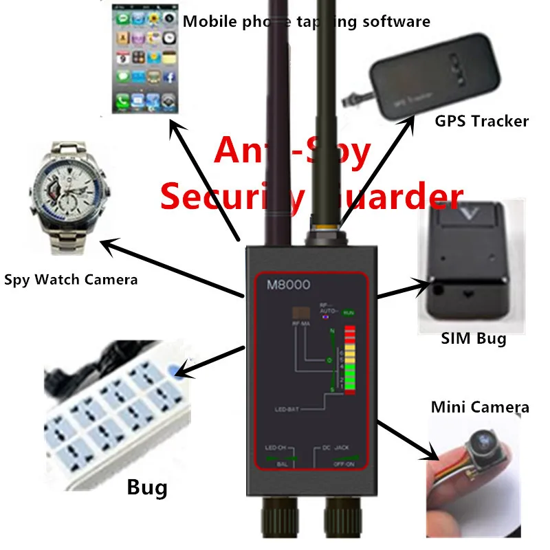 Detector de Sinal do Fbi Detectores de Rastreador Bug com Antena Rádio Anti-espião Automático Gps Localizador Led Magnética Longa 1mhz-12gh Gsm rf Mod. 90448 10 fbi gsm rf detectores de rastreador automático