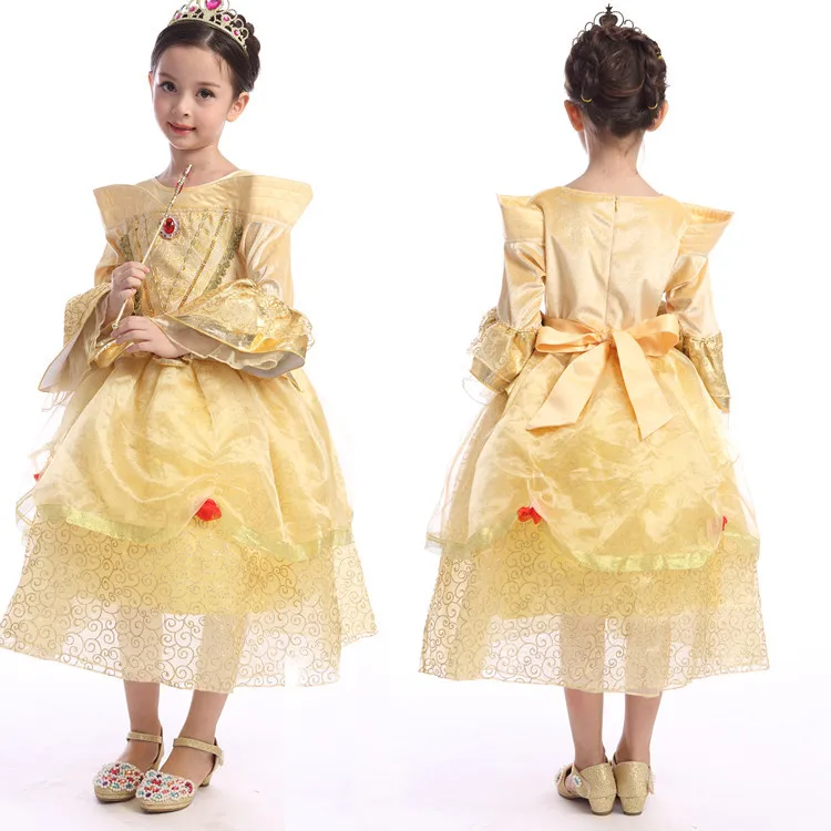 

P30852 spring &summer Kids Children's Belle princess dress tutu dresses girls dress