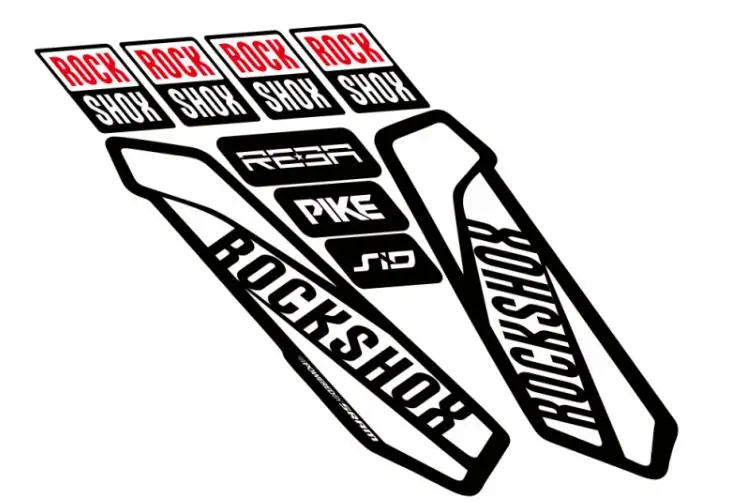 Reflective Road MTB Bike Bicycle Frame Stickers Rockshox Logo Fork Decals