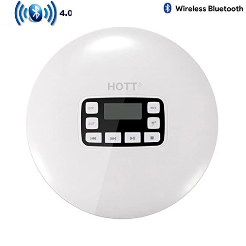 HOTT Bluetooth 4,1 портативный CD-плеер с светодиодный разъемом для дисплея, защита от ударов, персональный 8 музыкальный диск 611T - Цвет: cd player-611T-white