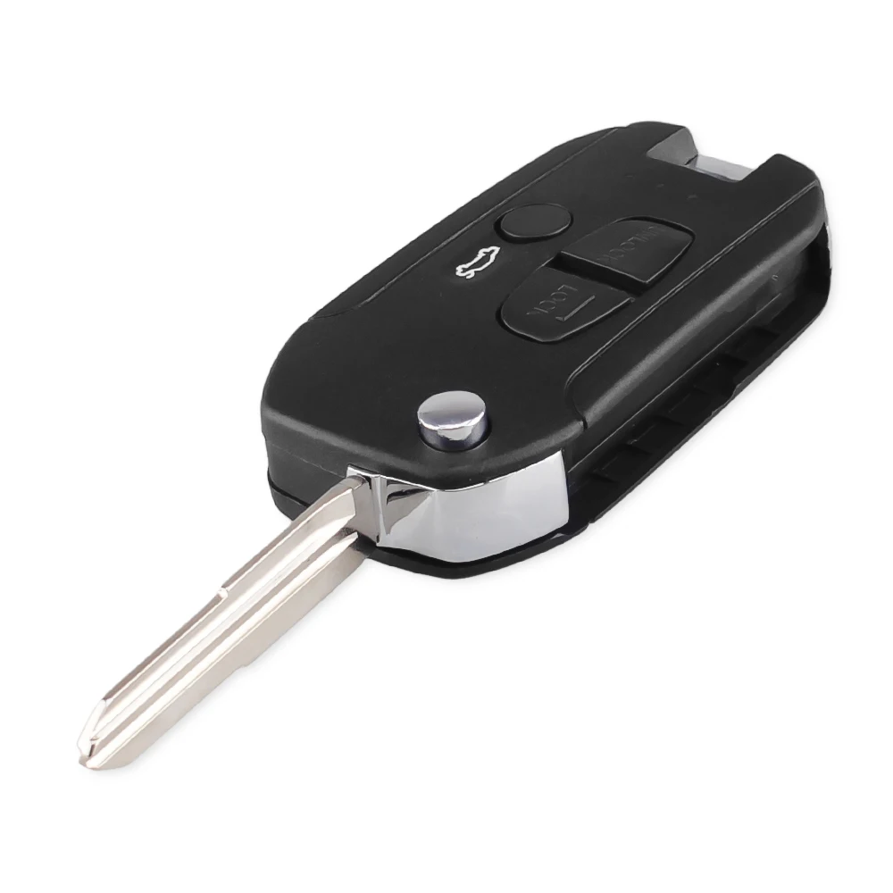KEYYOU дистанционный Складной автомобильный брелок для ключей чехол для ключей для Mitsubishi Lancer EVO Colt Mirage Uncut MIT11 правое лезвие 3 кнопки