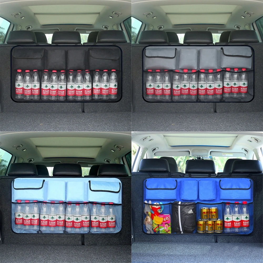  Auto Car Organizer Trunk Back Seat Universal Storage Bag Mesh Net Pocket Bag 4 Colors