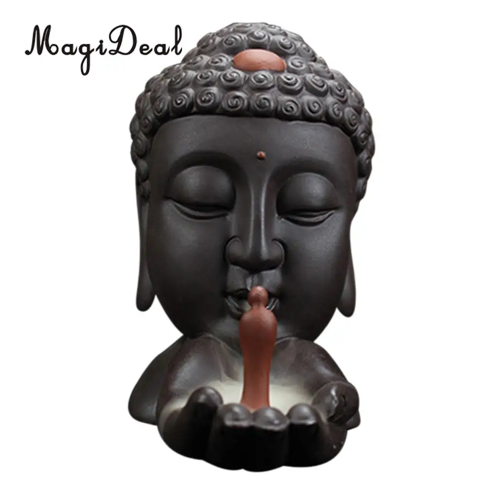 Buddhism Incense Burner Ceramic Stick Cones Holder Smoke Backflow Burner, Censer, Fragrance Smoker