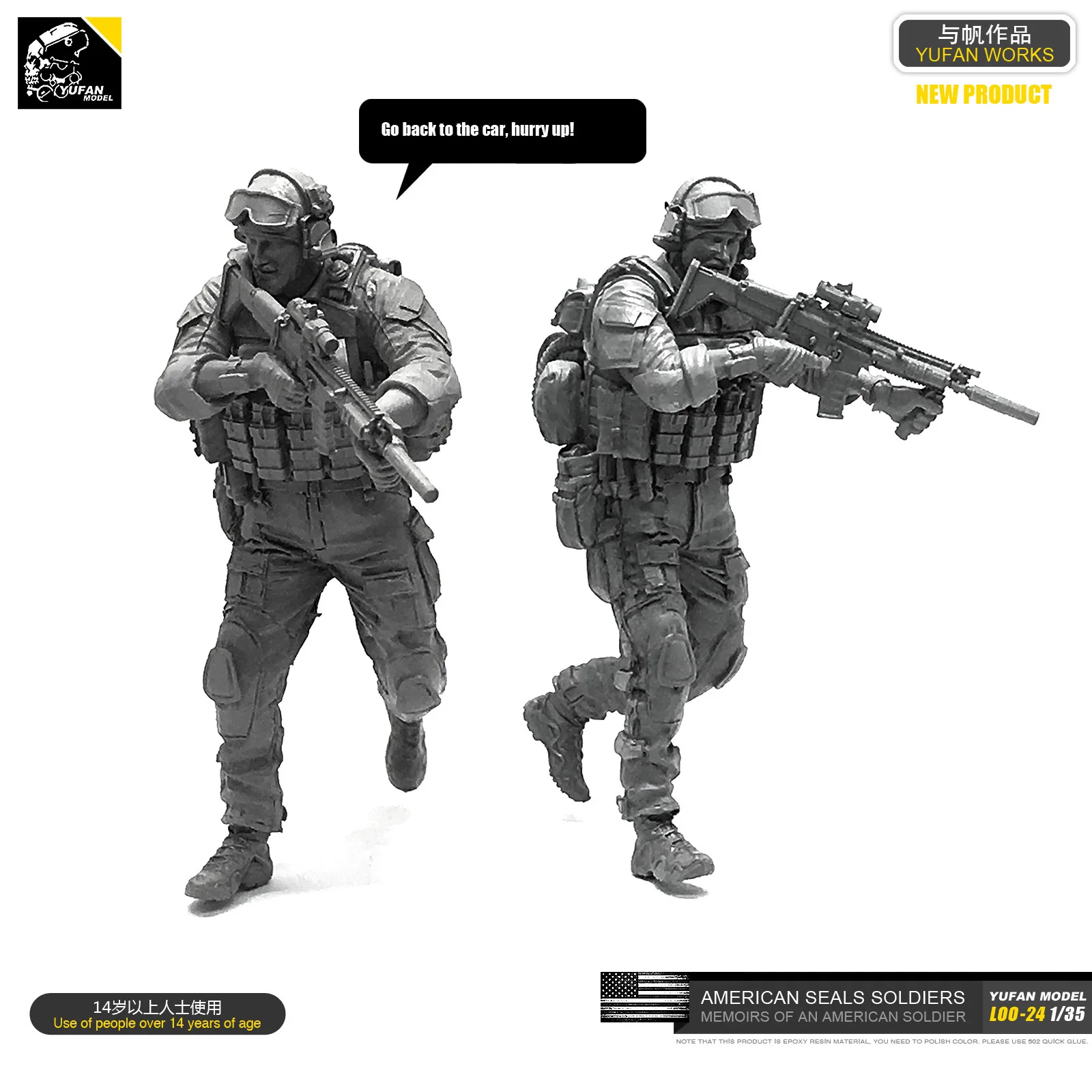 Модель Yufan 1/35 фотополимерный солдат США Печатный спецназ размонтированный Loo