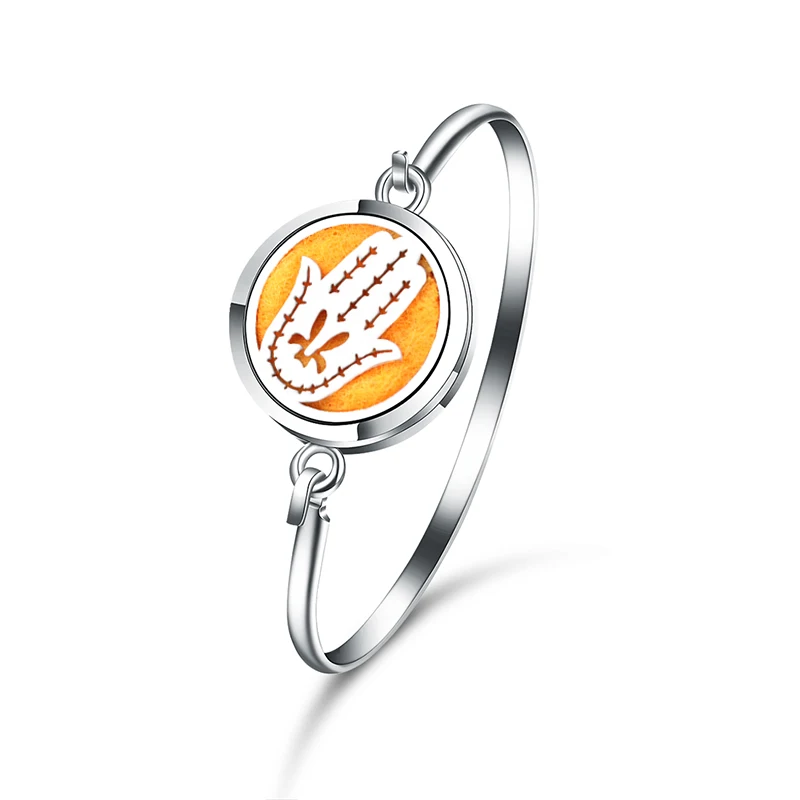 

2019 Hand Of Fatima Hamsa Aromatherapy Magnetic Bracelet Stainless Steel Essential Oil Diffuser Perfume Lockets Jewelry Bracelet