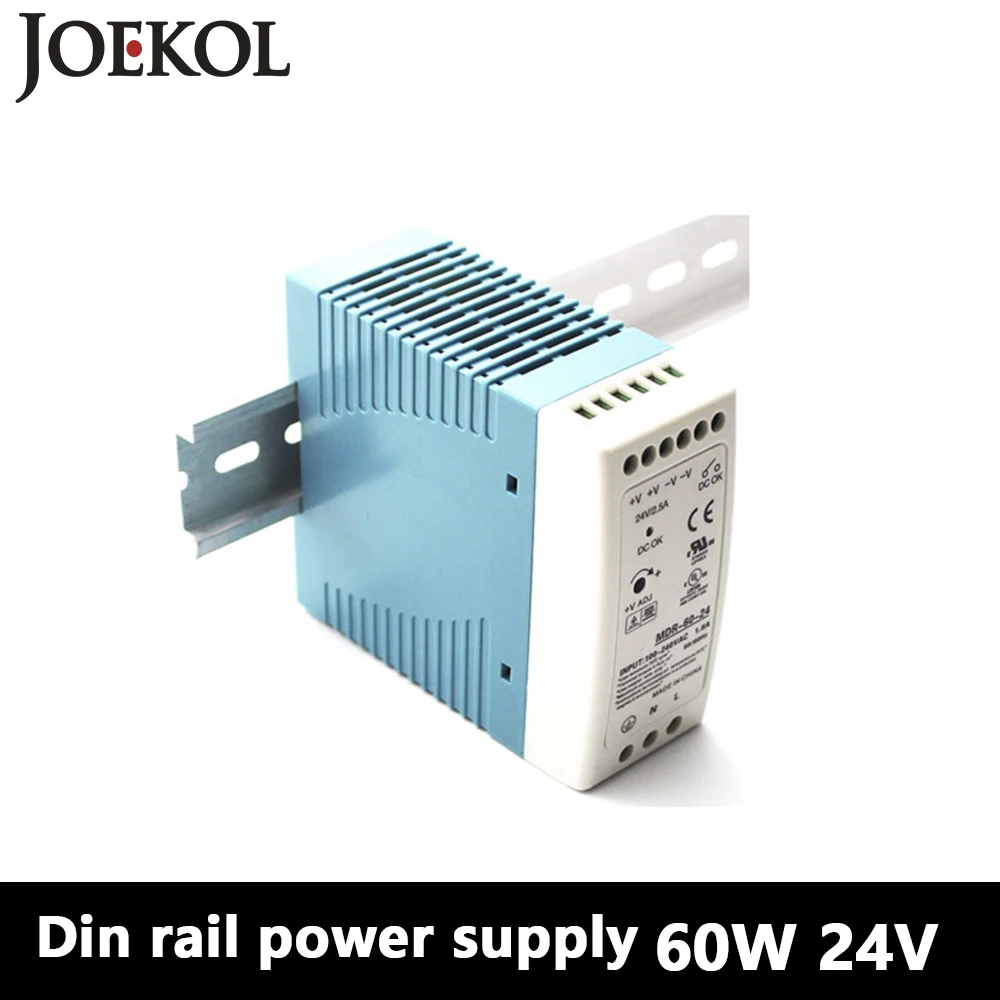 

MDR-60 Din Rail Power Supply 60W 24V 2.5A,Switching Power Supply AC 110v/220v Transformer To DC 24v,ac dc converter