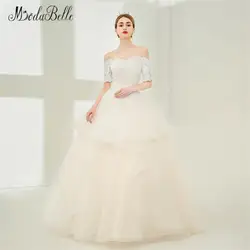 Modabelle халат де mariée 2018 свадебное платье Кружево Элегантный Свет Шампанское Рубашка с короткими рукавами Свадебные платья для невесты