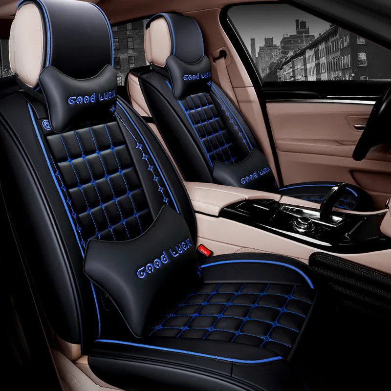 

KKYSYELVA 5-seater GM seat cover PU leather car front and rear seat cushion protector for most market models