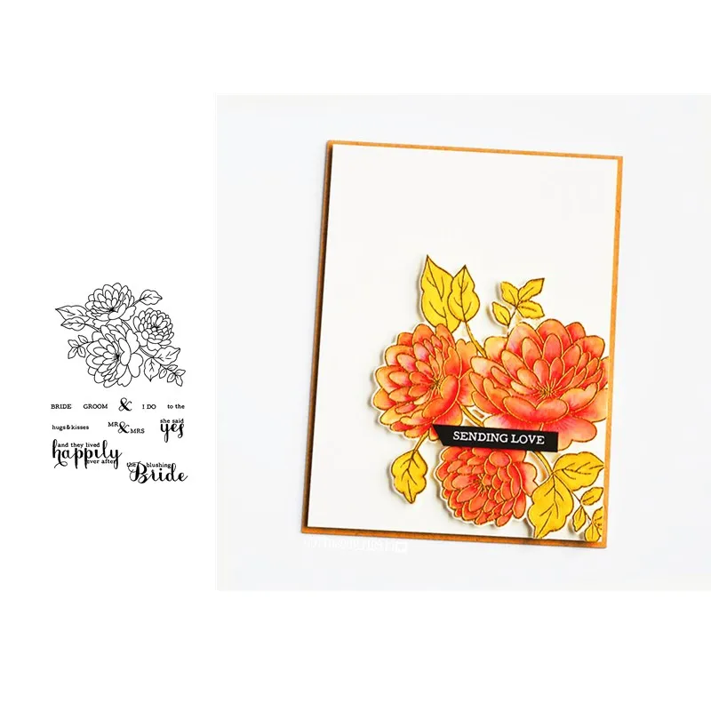 

Chrysanthemum FLOWER Transparent Clear Silicone Stamp Set for scrapbooking/photo album Decorative rubber stamps for card making